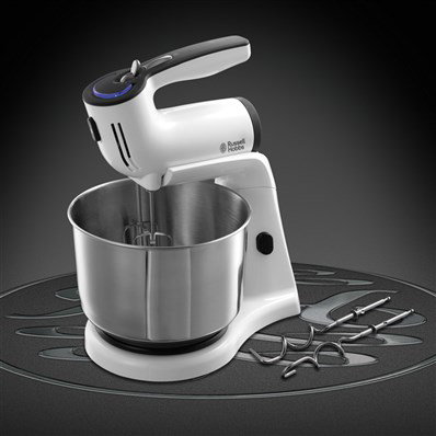 Russell Hobbs 21200-56 Batidora Amasadora Fija y de Mano Aura, 5 Velocidades + Turbo, Bol 3.5L